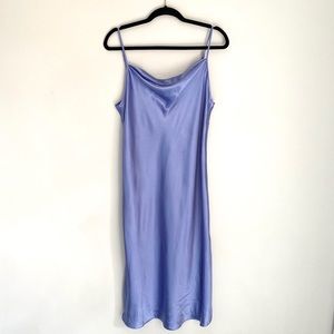VINTAGE Lilac Periwinkle Satin Slip Dress